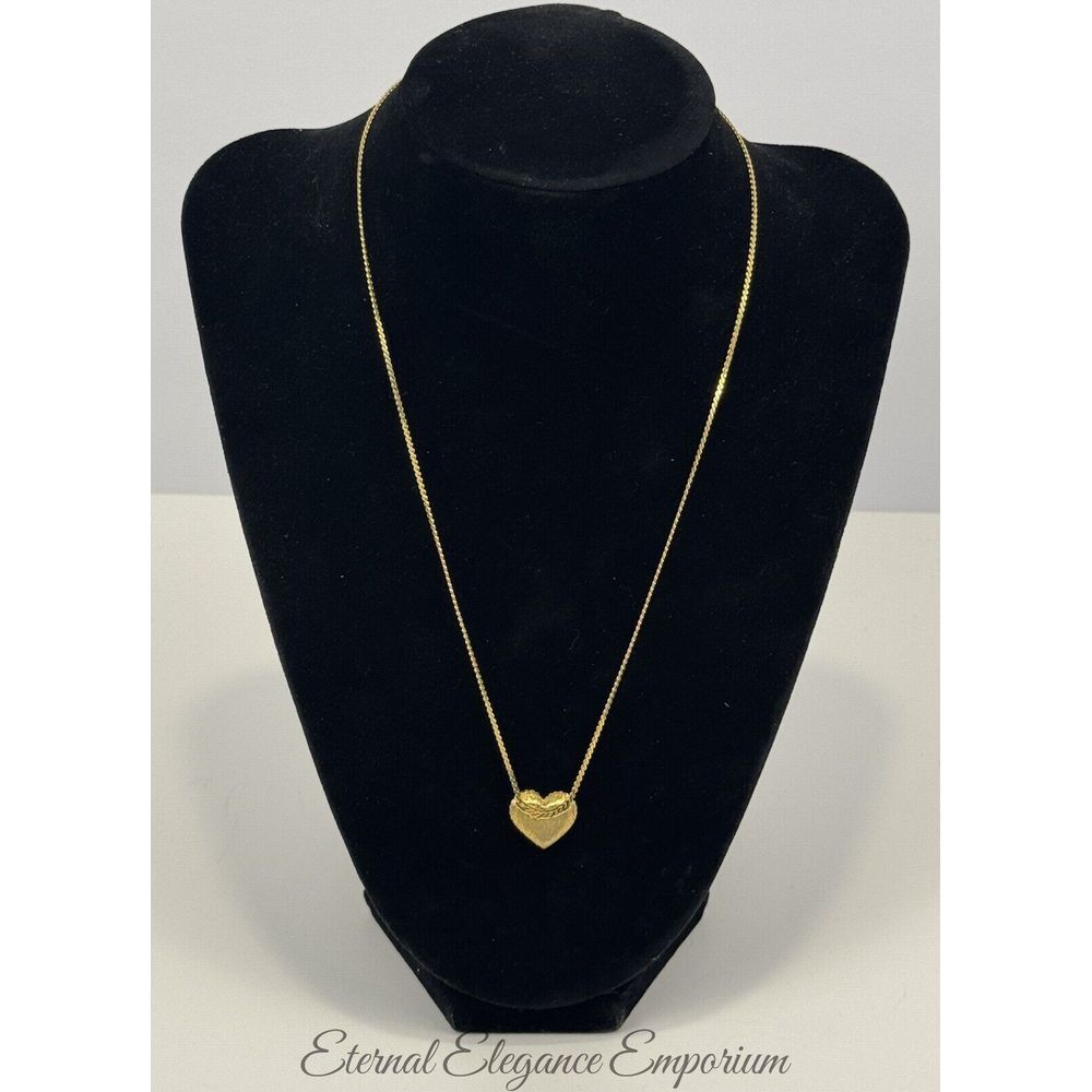 Gold Heart Pendant Necklace Romantic and Elegant Jewelry 18"